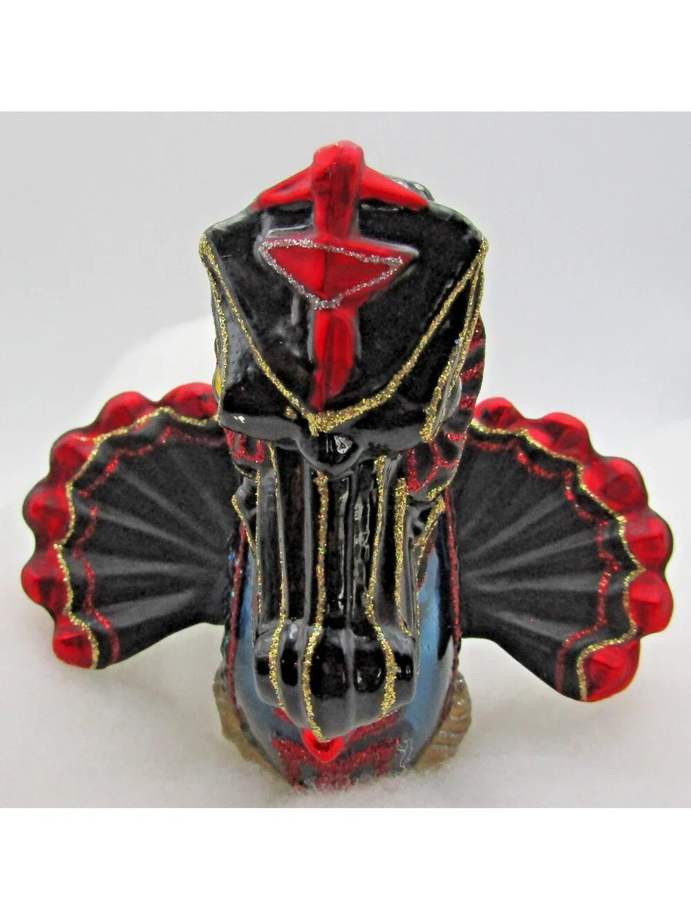 Thomas Glenn Molded Glass Holiday Colorful Flying Dragon Ornament